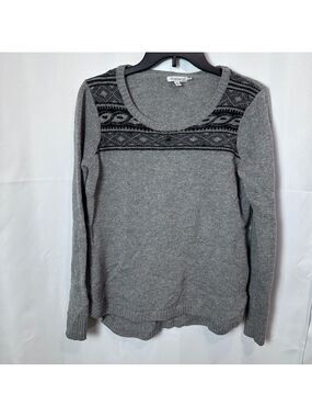 Toad&Co Gray and Black Aleutia Crew Lambswool Sweater - Size M